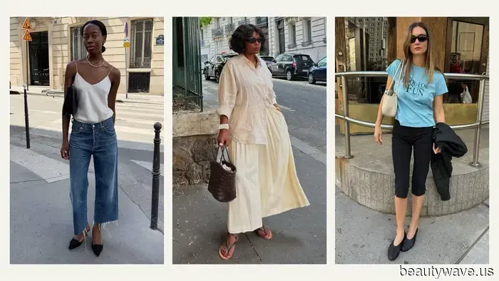 A Parigi, le donne più chic indossano uno di questi abbinamenti tra scarpe basse e pantaloni cropped.