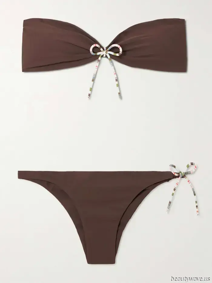 Indeed, black bikinis are stylish, but this refined color is undeniably more appealing right now.