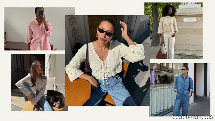 De París a Londres, así es como las elegantes mujeres europeas están usando blusas y jeans este verano.