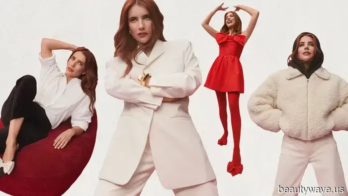 Красные платья с бантом, бархатные брюки и смокинг-рубашки&mdash;Эмма Робертс делится тем, что она носит в этот праздничный сезон