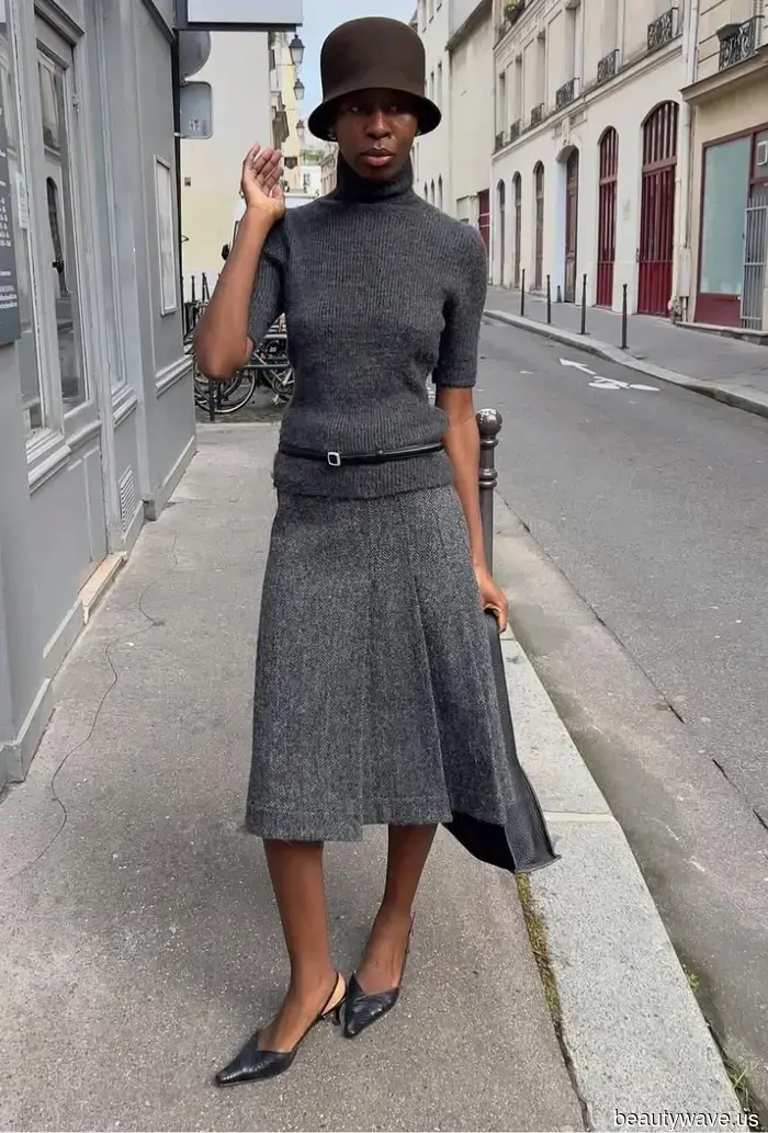 Chic Dressers in Paris, London, and New York City Favor This Elegant Skirt Style During Winter.