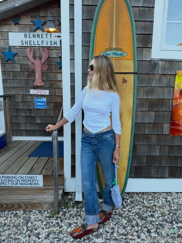 Trendy women have subtly begun to wear their jeans in this particular manner.