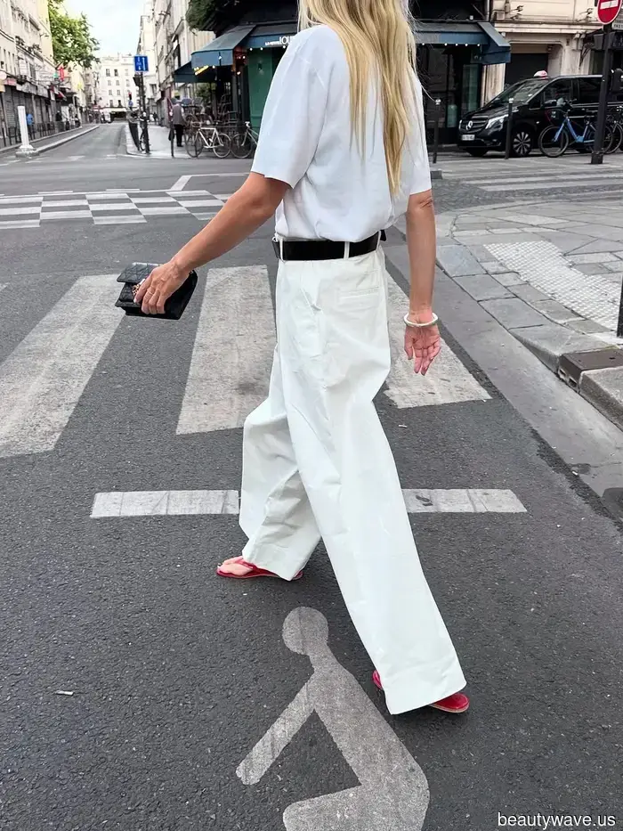 Suddenly, everyone is pairing this chic item with white pants.