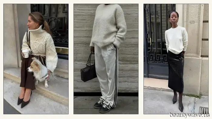 Elegante come il nero e il blu navy, i maglioni di questo colore sembrano sempre eleganti con i jeans.