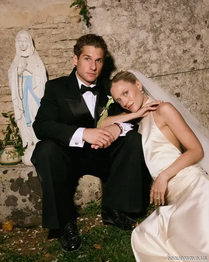 This fashion-forward couple got married at a 19th-century Sicilian masseria, donning custom outfits created by the bride.