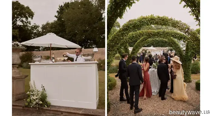 This stunning bride donned a Vera Wang gown and Manolo Blahnik shoes for her sophisticated, timeless countryside wedding.