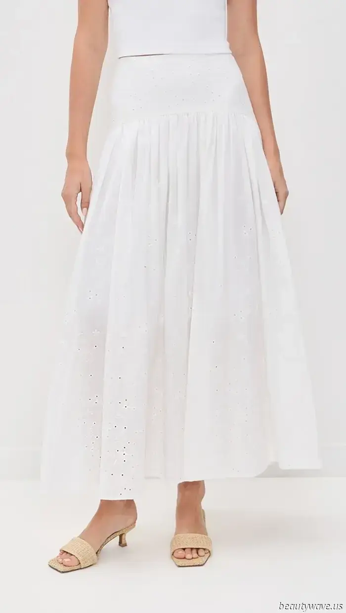 Put Away the Flip-Flops—These Classic Sandals Enhance the Beauty of White Skirts.