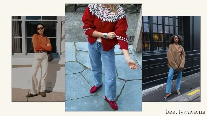 Джинсы *технически* подходят ко всему, но я считаю, что они выглядят наиболее стильно с этой классической вязаной вещью.