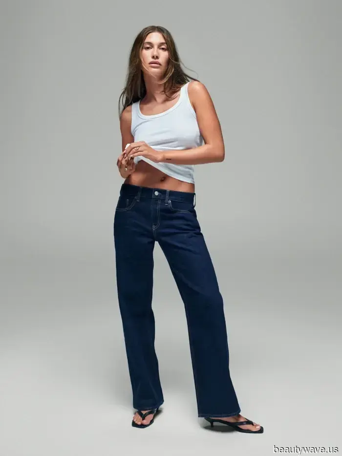 Hailey Bieber's jeans have officially arrived at Gap—believe me, they'll be sold out by next week.