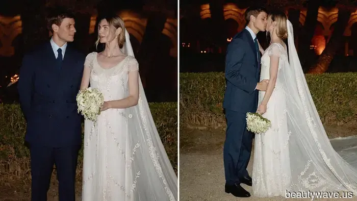 Questa sposa stilista ha indossato un abito da sposa ispirato al vestito di Audrey Hepburn in My Fair Lady.