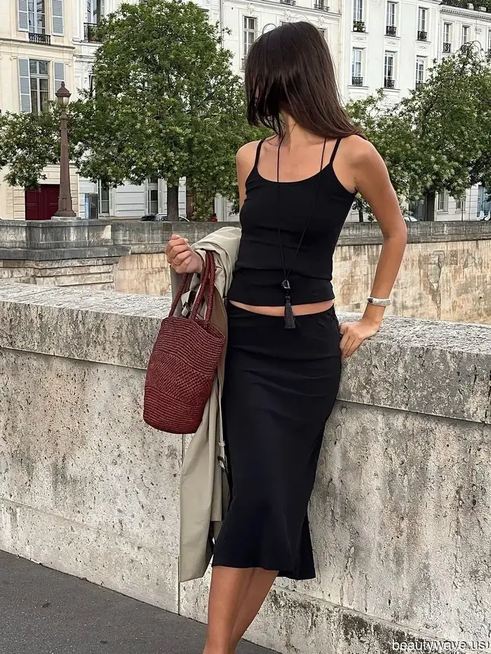 If you want your midi skirt ensemble to have a French vibe—skip the flip-flops and flats and opt for this shoe trend instead.