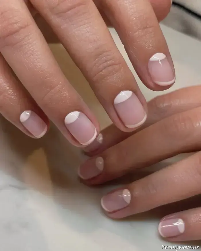 If you find French tips uninteresting, you should consider the half-moon manicure instead.