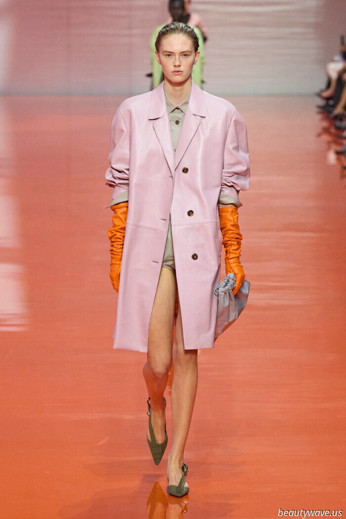 Forget Minimalism—at Prada, pastel coats, Frankenstein skirts, and an abundance of jewelry signified a new chapter in fashion.