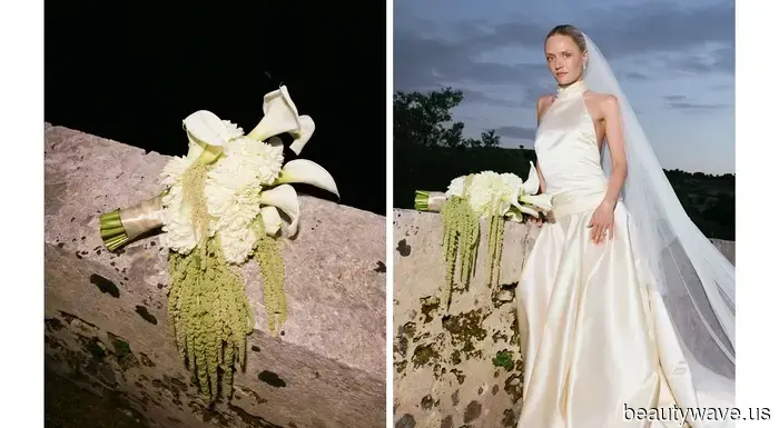 This stylish couple got married at a 19th-century Sicilian masseria in custom outfits created by the bride.