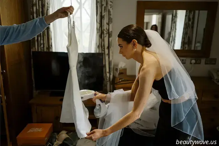 This lovely bride donned a stylish Reformation minidress for her intimate wedding in Wales, which had 26 guests.