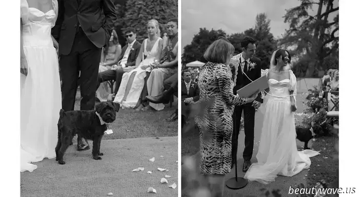 This stunning Babington House wedding featured a Brazilian welcome BBQ, a custom gown, and an adorable puppy.