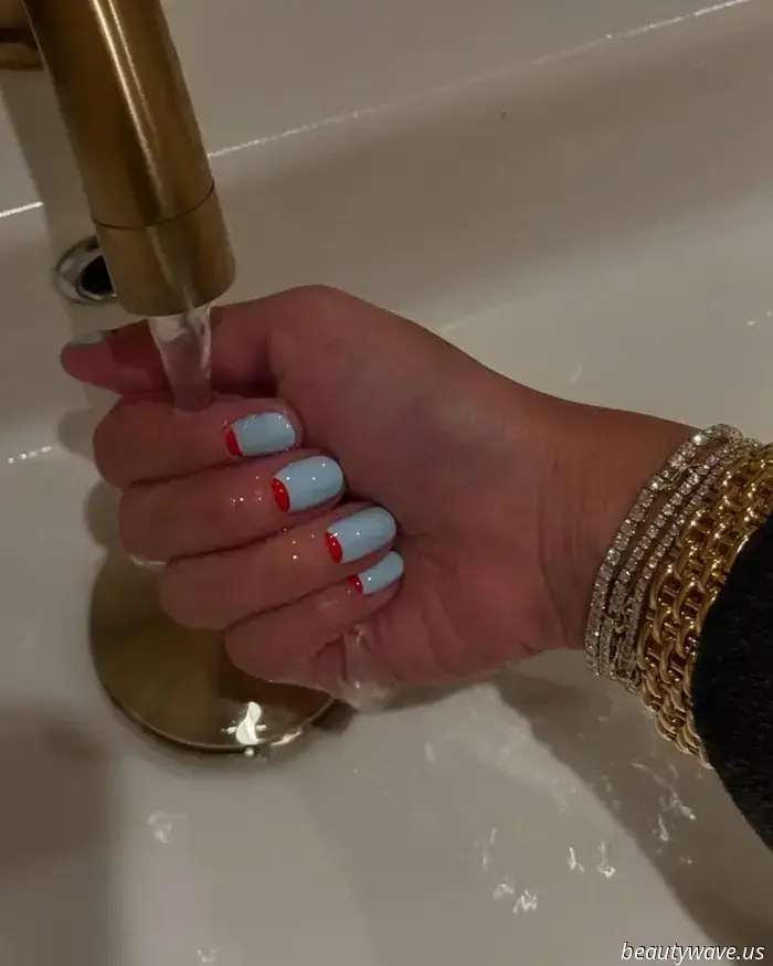 If you find French tips uninteresting, you should consider the half-moon manicure instead.