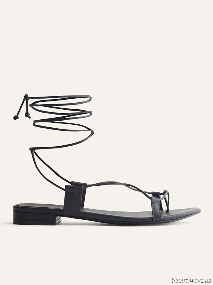 Skip the flip-flops—these attractive flat sandals elevate the style of white skirts significantly.
