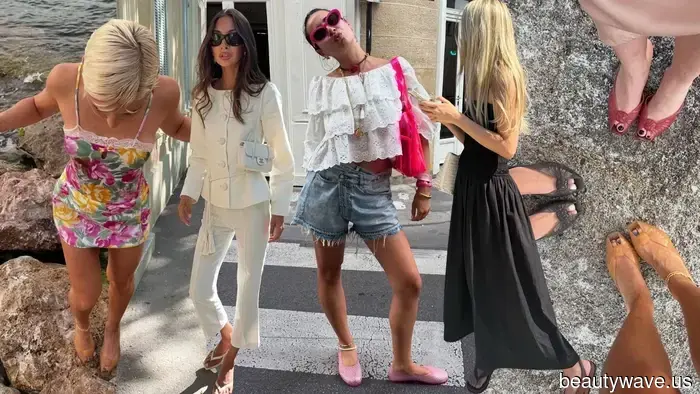 I vestiti chic abbinano i loro vestiti estivi e pantaloni di jeans con questi colori di sandali di tendenza.