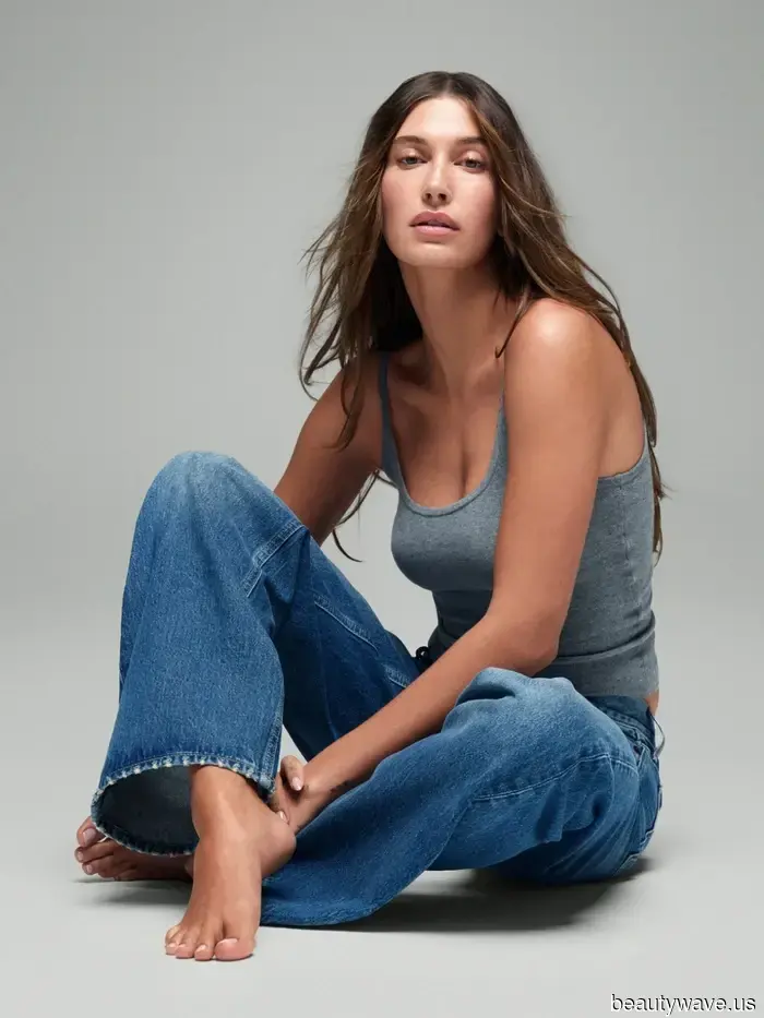 Hailey Bieber's jeans have officially arrived at Gap—believe me, they'll be sold out by next week.