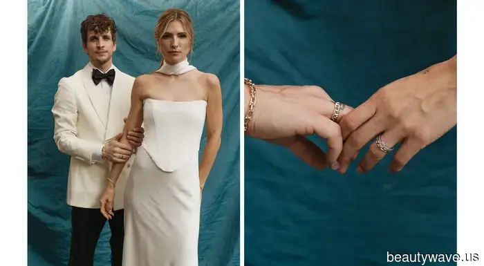 Questa bellissima sposa indossava un abito su misura per il suo matrimonio intimo a Berlino.