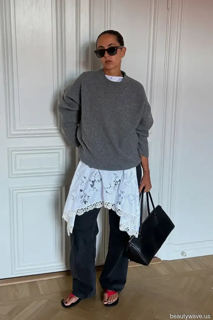 "Странный", но продвинутый способ, которым модные люди стилизуют свои свитера на осень 2025 года