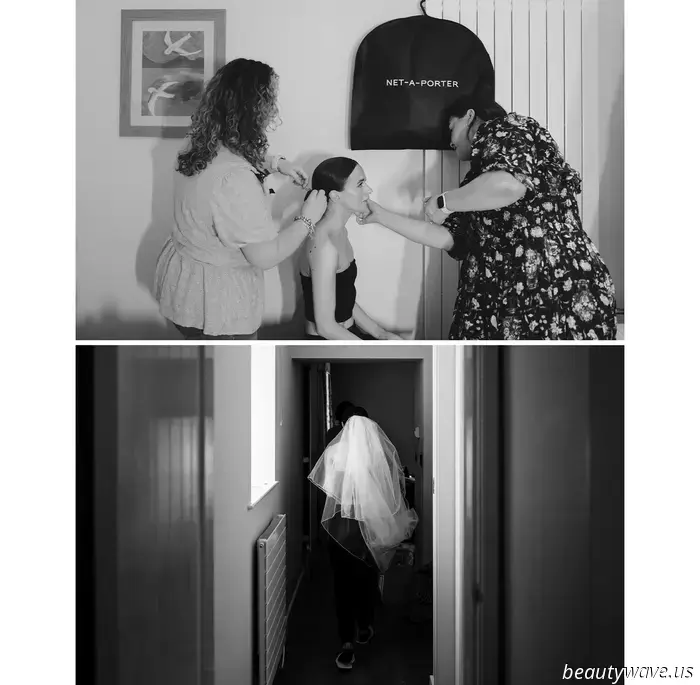 This lovely bride donned a stylish Reformation minidress for her intimate wedding in Wales, which had 26 guests.