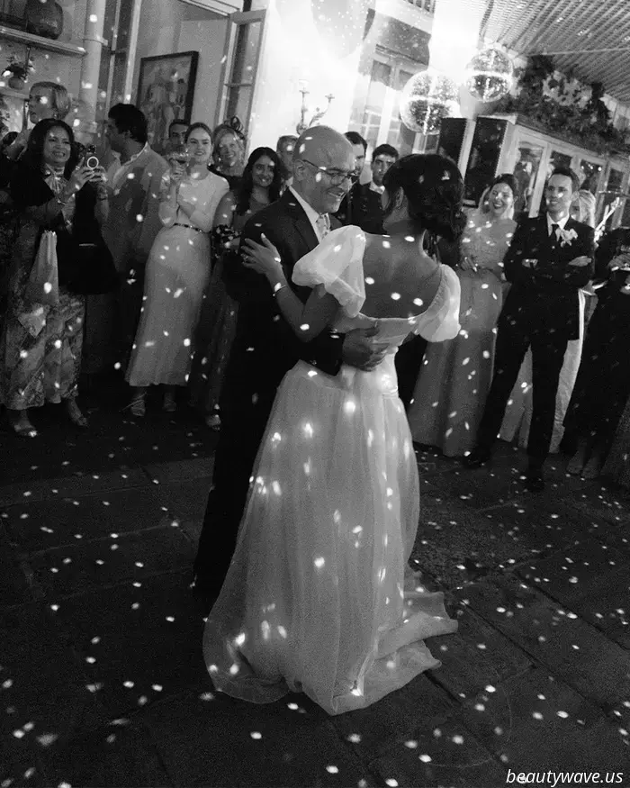 This stunning Babington House wedding featured a Brazilian welcome BBQ, a custom gown, and an adorable puppy.
