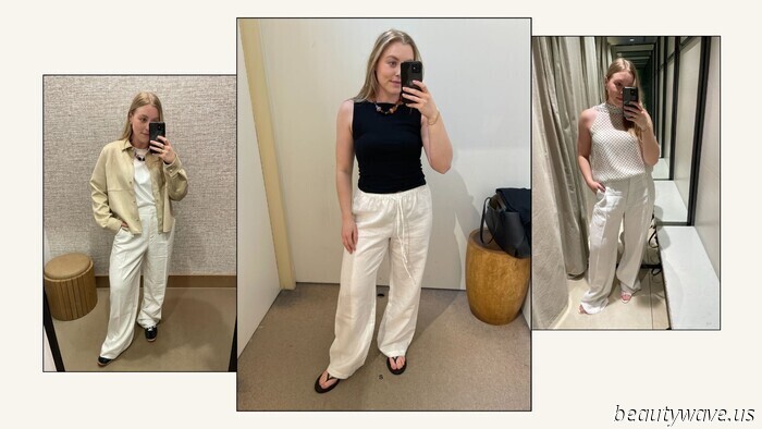 I looked for stylish, opaque white linen trousers, and these three pairs stood out as the best options.