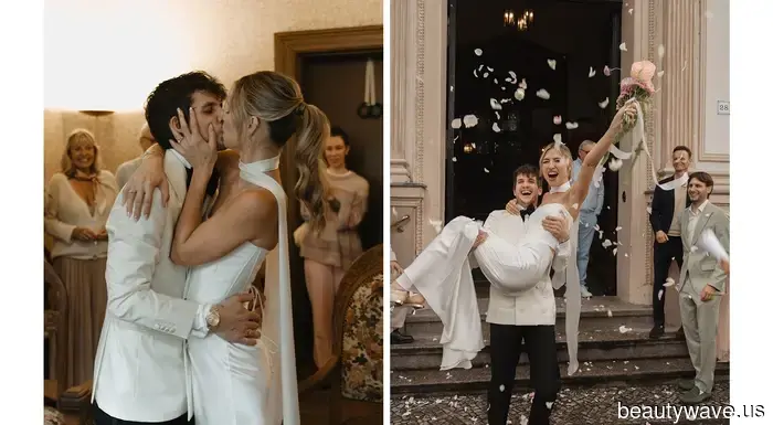 Questa bellissima sposa indossava un abito su misura per il suo matrimonio intimo a Berlino.