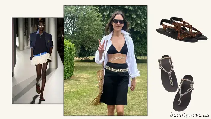 Alexa Chung has discovered a new sandal trend that revitalizes "boring" black skirts, making them feel refreshing.