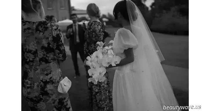 This stunning Babington House wedding featured a Brazilian welcome BBQ, a custom gown, and an adorable puppy.