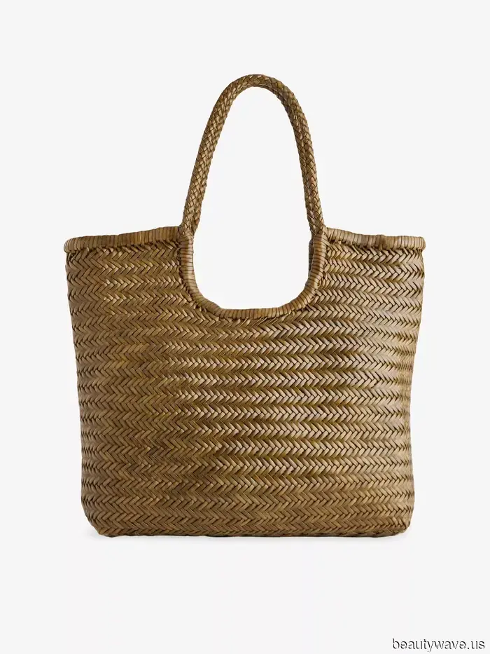 If you’re purchasing a woven bag this summer, opt for this sophisticated, classic design.