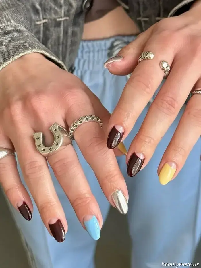 If you find French tips uninteresting, you should consider the half-moon manicure instead.