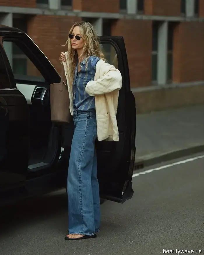 Wenn Pariser und Londoner nicht wissen, was sie anziehen sollen, greifen sie zu dieser einfachen Kombination aus Jeans und Oberteil.