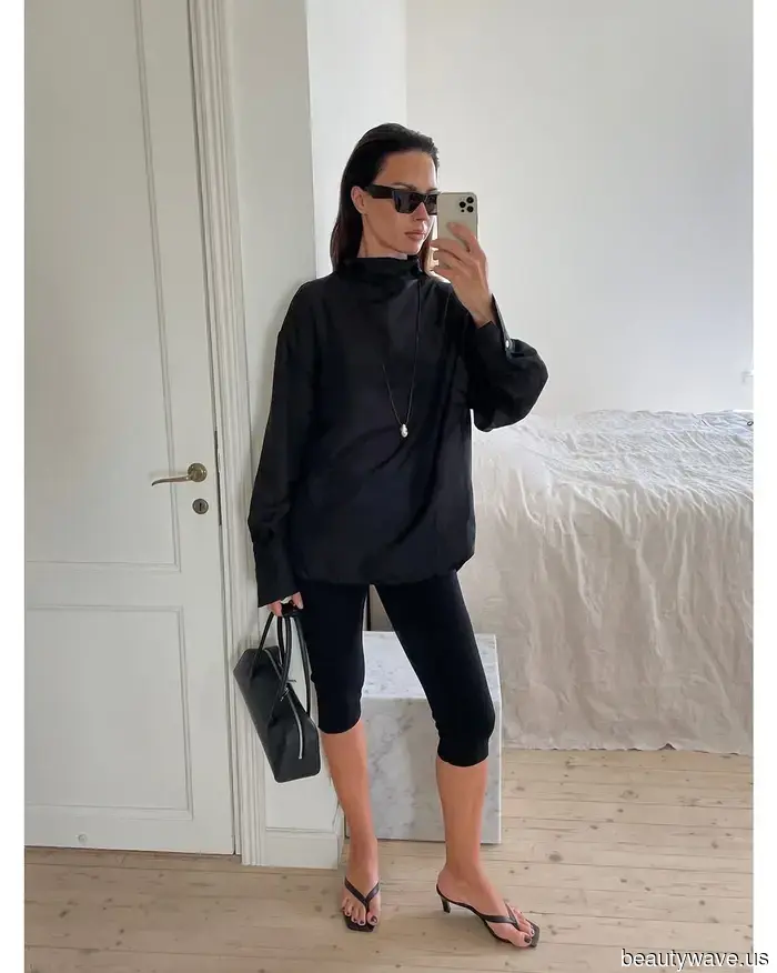 Il modo francese di abbinare i pantaloni capri neri questo autunno