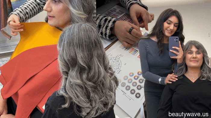 My 57-Year-Old Mom Welcomes Her Gray Hair—Experts Suggest These Elegant Outfit Colors That…