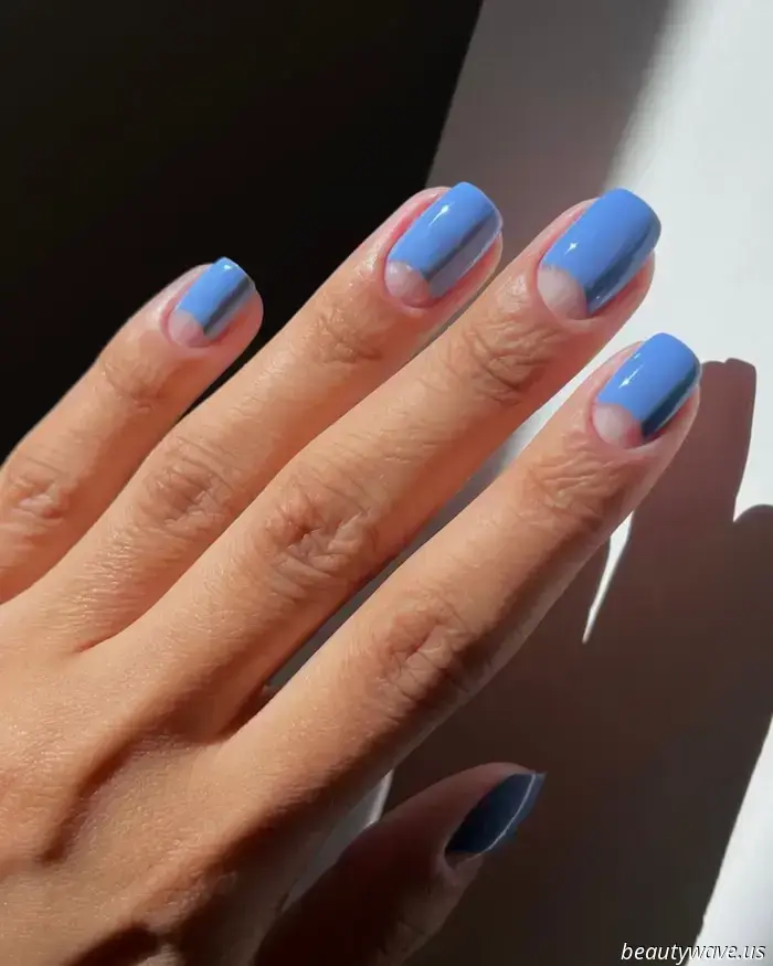 If you find French tips uninteresting, you should consider the half-moon manicure instead.