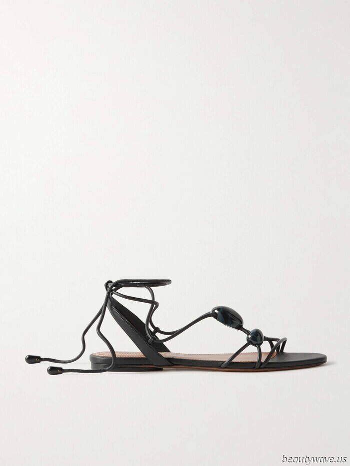 Skip the flip-flops—these attractive flat sandals elevate the style of white skirts significantly.