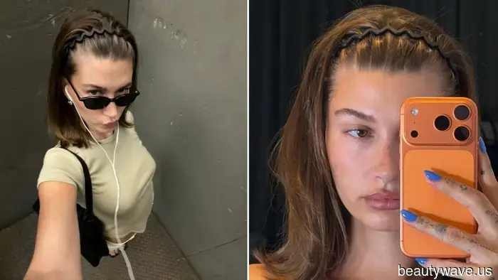 Olvídate de las bandanas y las bufandas de seda: Hailey Bieber está usando este accesorio de los 90 en su cabello en su lugar.