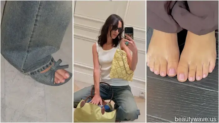 The fashion crowd is choosing this surprising French pedicure for their toes.