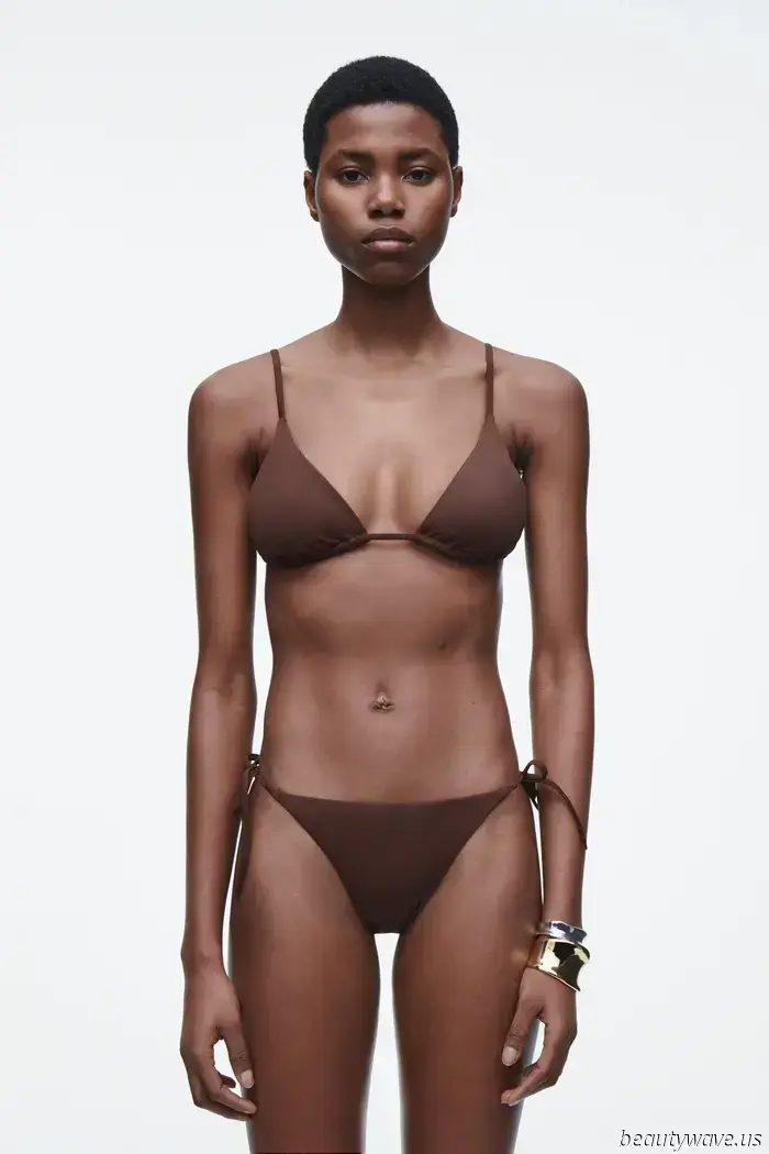 Indeed, black bikinis are stylish, but this refined color is undeniably more appealing right now.