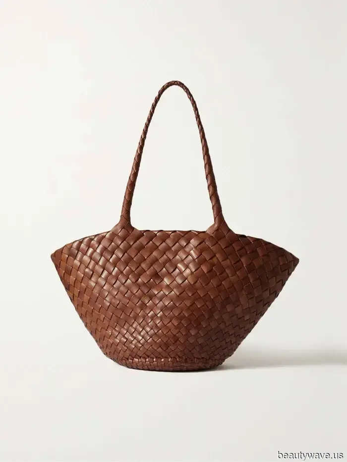 If you’re purchasing a woven bag this summer, opt for this sophisticated, classic design.