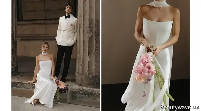 Questa bellissima sposa indossava un abito su misura per il suo matrimonio intimo a Berlino.