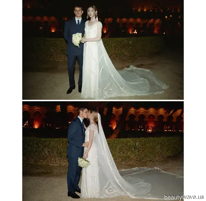 Questa sposa stilista ha indossato un abito da sposa ispirato al vestito di Audrey Hepburn in My Fair Lady.
