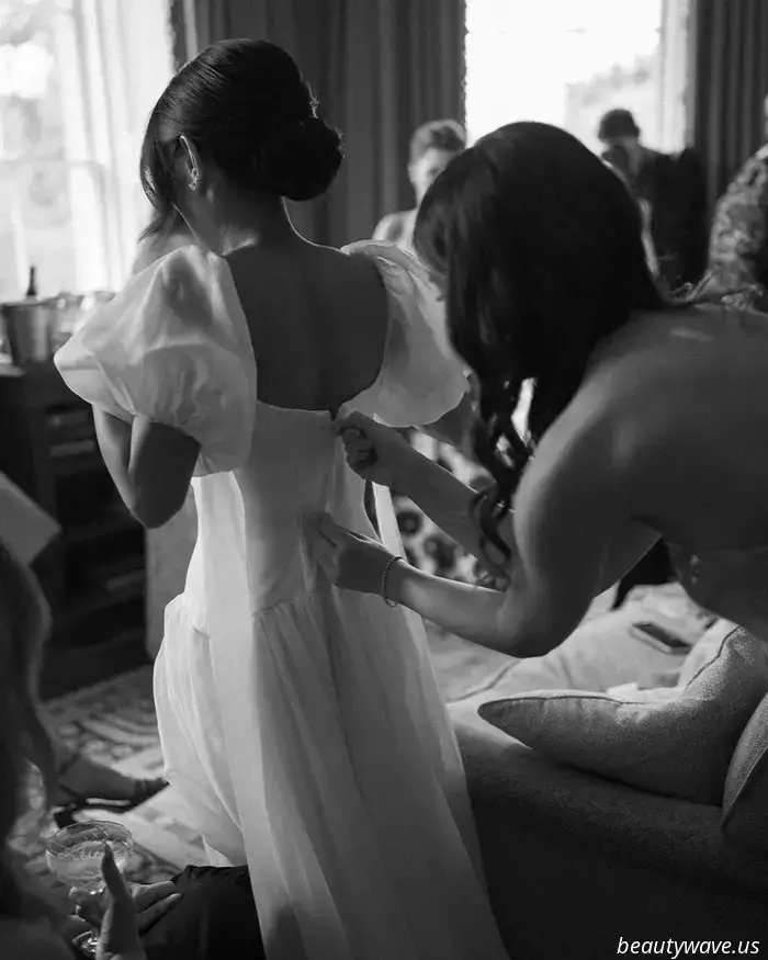 This stunning Babington House wedding featured a Brazilian welcome BBQ, a custom gown, and an adorable puppy.