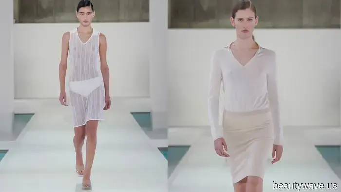 The Spring 2026 COS Show combines elements of American Gigolo and '90s minimalism set in a bathhouse in Seoul.