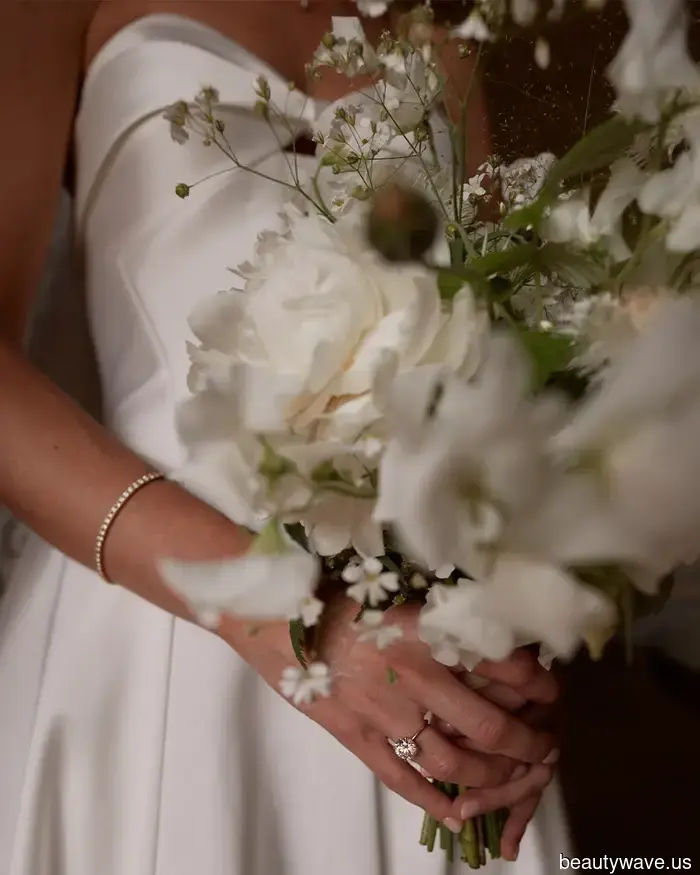 This stunning bride donned a Vera Wang gown and Manolo Blahnik shoes for her sophisticated, timeless countryside wedding.