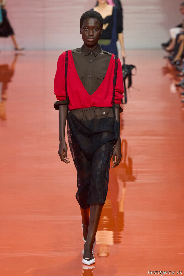 Forget Minimalism—at Prada, pastel coats, Frankenstein skirts, and an abundance of jewelry signified a new chapter in fashion.