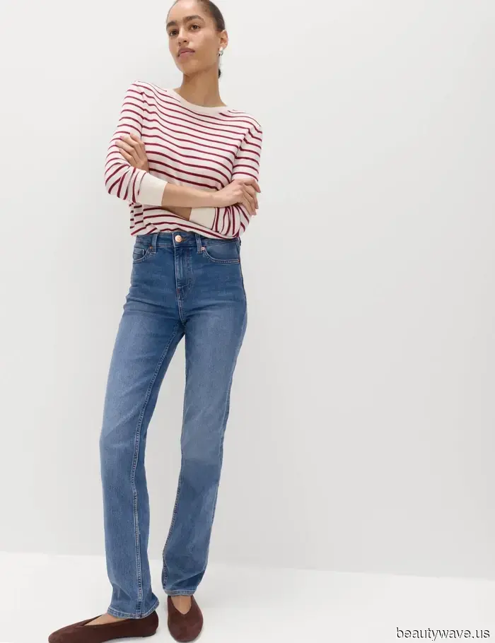 Nicht schmal, nicht weit&mdash;das sind die M&S Jeans, die schicke Frauen den ganzen Frühling über mit Blusen tragen werden.